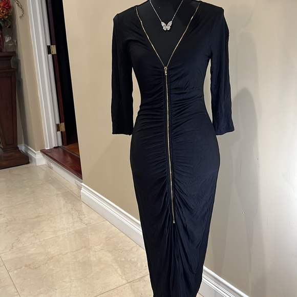 Love Republic Front Zipper Ruched Midi Dress - Picture 7 of 8